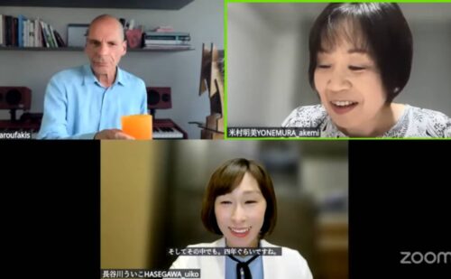 6/8　長谷川ういこさんとヤニスさんの対談で通訳をつとめました