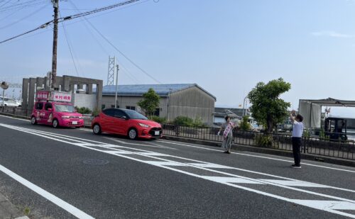 7/8　淡路島巡回、須磨パティオで大石共同代表と街宣しました